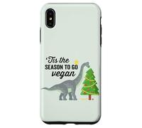 Christmas 'Tis the Season To Go Vegan Dinosaur Christmas Tree Custodia per iPhone XS Max