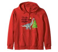 Christmas 'Tis The Season To Go Vegan Dinosaur Christmas Tree Felpa con Cappuccio