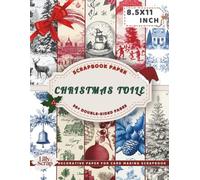 Christmas Toile Scrapbook Paper: 36 Double-Sided 8.5x11 Inch Vintage Toile Christmas Patterns in Red, Blue, and Classic Holiday Scenes | Elegant ... and Cards - Perfect Gift for Book Lover