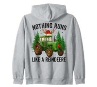 Christmas Tractor Farm Nothing Runs Like A Renna Xmas Felpa con Cappuccio