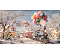 Christmas-train Jigsaw Puzzle Impossible 1000Pcs Decorazione per la casa. Giochi di Rilassamento e Intelletto per Adulti e Bambini da 12 Anni 75x50cm/1000pcs