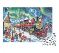 Christmas Train Ride 100% Recycled Cardboard Aurora Christmas Train 1000 Piece Puzzle for Adults The Impossible Challenge 70x50cm/1000pcs