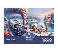 Christmas Train Ride Precise Cut Pieces Ideal for Stress Reduction, Mental Calmness And Enjoying Leisure Moments 70x50cm/1000pcs