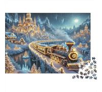 Christmas Train Ride Puzzle Da 1000 Pezzi in Cartone Riciclato Extra Spesso Per Hobbyisti Di Puzzle, Allenamento Cognitivo E Logico, Attività Di Tempo Libero Nel Weekend, Top Valutato Rapporto Qualit