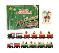 Christmas Train - Wooden Holiday Decoration Set, Educational Toy with Detachable Carriages, Creative Winter Ornament for Kids Boys Girls Collectors Home Living Room Table Mantel Display