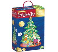Christmas Tree 49-Piece Floor Puzzle Foil-accented Durable Puzzle for Holiday