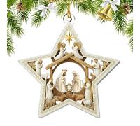 Christmas Tree Acrylic Ornament | Birth Of Jesus 2 D Flat Hangable | Christmas Acrylic Nativity Ornament | for Mantel Windowsill Door Wall Living Room Bedroom Balcony Garden Cafe