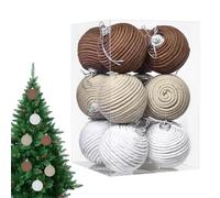Christmas Tree Balls - 12 Pieces Cotton Rope Holiday Ornaments for Festive Decoration, Rustic Charm with Hanging Loop, Decorative Balls Bathroom Home Winter Bedside Hallway Office, Natural Fiber
