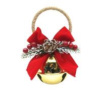 Christmas Tree Bells, Rustic Holiday Ornament, Pine Cone Pendant
