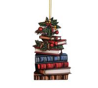 Christmas Tree Book Decoration, Book Christmas Tree Ornament, Book Lovers Heart Ornament, Winter Holiday Decor, Books Stacked Ornament Funny Gif't for Book Lover, Ceiling, Window