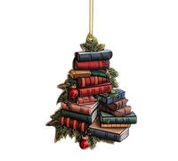 Christmas Tree Book Decoration, Book Christmas Tree Ornament, Book Lovers Heart Ornament, Winter Holiday Decor, Books Stacked Ornament Funny Gif't for Book Lover, Ceiling, Window