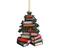 Christmas Tree Book Decoration, Book Christmas Tree Ornament, Book Lovers Heart Ornament, Winter Holiday Decor, Books Stacked Ornament Funny Gif't for Book Lover, Ceiling, Window