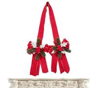 Christmas Tree Bow, Large Holiday Topper With Red Berry Ornaments, Cloth | Oversized Festive Bow Lightweight Cloth Construction Red Berry Accents Creates A Charming Display For Trees Wreaths Doors And