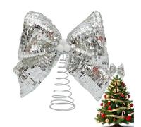 Christmas Tree Bow Topper - Acrylic Glitter Sequin Holiday Decor Spiral