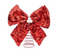 Christmas Tree Bow Topper - Acrylic Glitter Sequin Holiday Decor Spiral