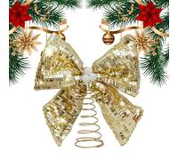 Christmas Tree Bow Topper - Acrylic Glitter Sequin Holiday Decor Spiral
