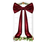 Christmas Tree Bows, Large Velvet Hanging Decorations, Reusable 6 Ft Accent | Soft Velvet Texture Oversized Bow Design Reusable Hanging Accent Adds Festive Charm To Trees Doors Mantels Walls Parties