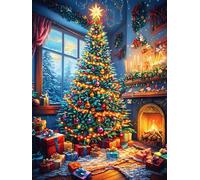 Christmas Tree by Fireplace Puzzle 1000 Pezzi Alpi Italiane Per Adulti Esperti Fantástico Cuento De Hadas Animal Cartone Rigido Difficoltà Media Per Vacanze Invernali Da Passatempo Con Colla Inclusa 1