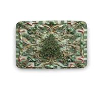 Christmas Tree Classic Tartan Pattern Vintage Zerbino Ingresso Antiscivolo Tappeto Entrata Lavabile In Lavatrice Tappeti Da Bagno Per Esterno Corridoio Doccia 40X60Cm