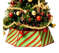 Christmas Tree Collar- Foldable Striped Festive Party Decorations,
