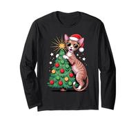 Christmas Tree Cornish Rex Sunglasses Maglia a Manica