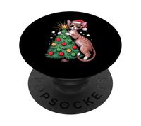 Christmas Tree Cornish Rex Sunglasses PopSockets PopGrip Adesivo