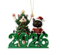Christmas Tree Decorations, Decorative Small Kitten Tree Ornaments, 2D Cute Cat 2026 Pendants for Bedroom Kitchen Coat Door Balcony Hallway Window Truck Vehicle SUV Bag