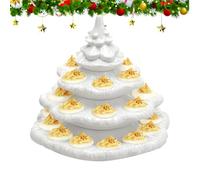 Christmas Tree Deviled Egg Tray - 4 strati Holiday Server, 20 cm impilabile a 26 fori per il Ringraziamento | Tableware per feste picnic Wedding Barbecue