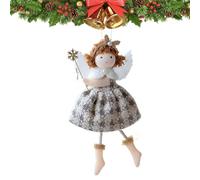 Christmas Tree Girl Ornament, Plush Hanging Decoration Doll, Seasonal Keepsake with Lanyard, Soft Holiday Accent for Farmhouse, Window Sill, Door and Restaurant Display, 3.94x6.69 inches