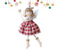 Christmas Tree Girl Ornament, Plush Hanging Decoration Doll, Seasonal Keepsake with Lanyard, Soft Holiday Accent for Farmhouse, Window Sill, Door and Restaurant Display, 3.94x6.69 inches