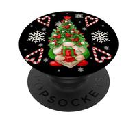 Christmas Tree Gnome With Xmas Decor And Candy Cane Heart PopSockets PopGrip Adesivo