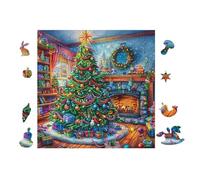 Christmas Tree Hearth Rompicapo 100 Pezzi Standard Cartone Rigido Per Adulti Incastro Preciso Per Hobby E Regalo Con Colla Inclusa Top Vendita Migliore Della 28x28cm