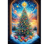 Christmas Tree in Magical Forest Rompicapo 1000 Pezzi Per Regalo Di Battesimo Cartone Spesso Per Bambini Accompany Fairy Tale Cute Tema Baby Per Attività Educativa Con Confezione Regalo Da Passatempo