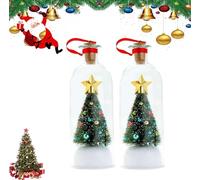 Christmas Tree Message in a Bottle,Recordable Christmas Tree Voice Message Bottle Ornament,Snowy Scene in Nostalgic Bottles with Playback Cork,Unique Home Festive Party Decor Gift