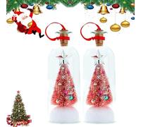 Christmas Tree Message in a Bottle,Recordable Christmas Tree Voice Message Bottle Ornament,Snowy Scene in Nostalgic Bottles with Playback Cork,Unique Home Festive Party Decor Gift