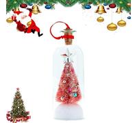 Christmas Tree Message in a Bottle,Recordable Christmas Tree Voice Message Bottle Ornament,Snowy Scene in Nostalgic Bottles with Playback Cork,Unique Home Festive Party Decor Gift
