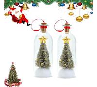 Christmas Tree Message in a Bottle,Recordable Christmas Tree Voice Message Bottle Ornament,Snowy Scene in Nostalgic Bottles with Playback Cork,Unique Home Festive Party Decor Gift