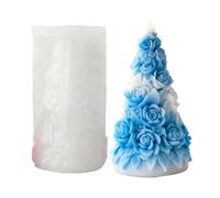Christmas Tree Molds for Candles - 3D Rose Tree Mold, Non Stick Festive Craft Molds 3D Trees Silicone Mold for Resin Candle Diffuser Stone Scented Flower Trees DIY Home Party Seasonal Decor