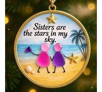 Christmas Tree Ornaments - 2D acrilico Best Sisters Friendship Pendants | Indoor Outdoor Home Decor Christmas Ornaments | Holiday Seasonal Display Tree Decoration for House Party Front Yard Winter