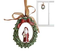 Christmas Tree Ornaments - Resin Vintage Decorative Wreath | Retro Holiday Pendant for Party, Home Interior, Festival, Hallway, Bedroom, Patio, Outdoor, Lawn, Seasonal Celebration & Winter Décor