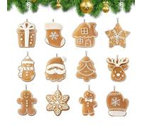 Christmas Tree Ornaments Set | 12 pezzi Gingerbread Man Snowman Decor | Christmas - Ciondolo decorativo per porta, porta, porta, porta, porta, porta, porta, casa, casa, soggiorno