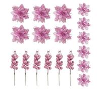 Christmas Tree Picks - Christmas Flowers Artificial, Holiday Decoration | Festive Wreath Decor Branches For Interior Designers Apartment Wreaths Garlands Mantel Fireplace Front Porch Entrance