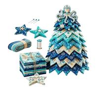 Christmas Tree Quilt Kit - Coastal Octopus Dolphin, DIY patch work Craft