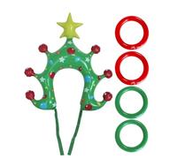 Christmas Tree Ring Toss - 17.72x20.47 inch Inflatable Headbands for Kids, Interactive Party Game with Fun Competition, Toss Toy for Holiday Activity Set, Indoor, Outdoor, School