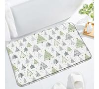 Christmas Tree Sage Green Grey Xmas Pine Tree Star Snowflake Cartoon Rustic Farmhouse Winter Merry Christmas New Year Blue Tappeti Da Bagno Morbido Tappeto Entrata Tappeto Da Bagno 40X60Cm