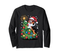 Christmas Tree Shetland Sheepdog Sunglasses Sheltie Maglia a Manica