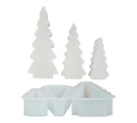 Christmas Tree Silicone Mold, 3-Piece Crafting Set with Holiday Tree Shapes, Flexible Non-Stick DIYers Molds for Baking Resin Candle Soap Making, Seasonal Home Decor Christmas Use 4.1x4.37in