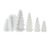 Christmas Tree Silicone Mold, 3-Piece Festive Tree Crafting Molds 4.1x4.37 inches, Nonstick Flexible Molding Set for Holiday Decor Projects Seasonal Home Crafts Gift Making Enthusiasts