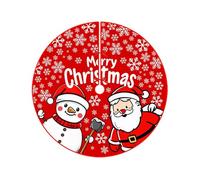 Christmas Tree Skirt - 35.4inch Red Plush Tree Base Rug for Holiday Home Décor, Winter Floor Cover for Bedroom Living Room or Apartment, Festive Accent for New Year and Seasonal Party