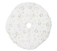 Christmas Tree Skirts | Faux Plush Christmas Decorations | 15 Inch Diameter Round Tree Base Mat with Golden or Silver Pentagram/Snowflake Pattern